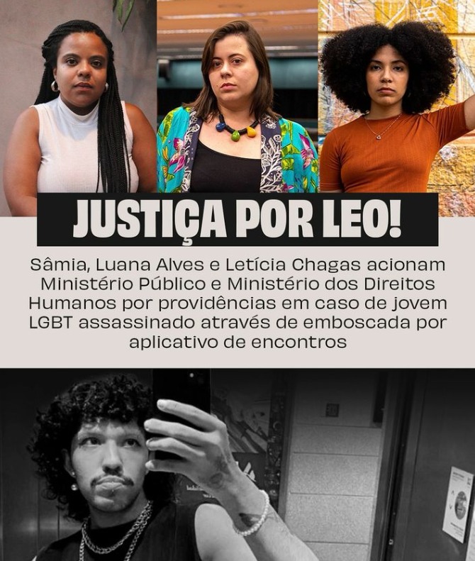 Sâmia, Letícia e Luana Alves acionam Ministério Público e Ministério dos Direitos Humanos por providências em caso de Jovem LGBT assassinado por emboscada.